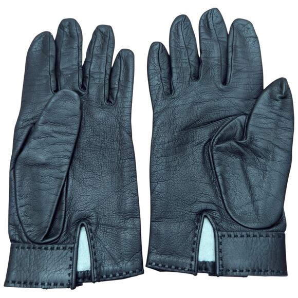 Hermes Women's Leather Gloves In Black Size 7.5 - Picture 4 of 9